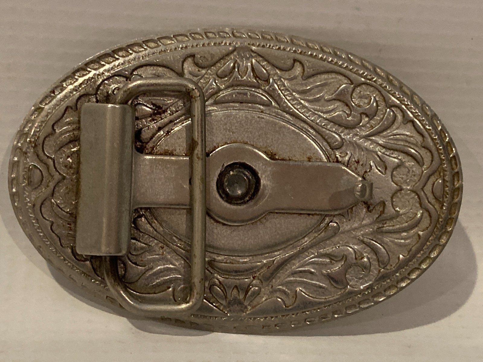 Texas Longhorn Silver & Gold Tone Oval Belt Buckle 2&Prime; x 3&Prime;