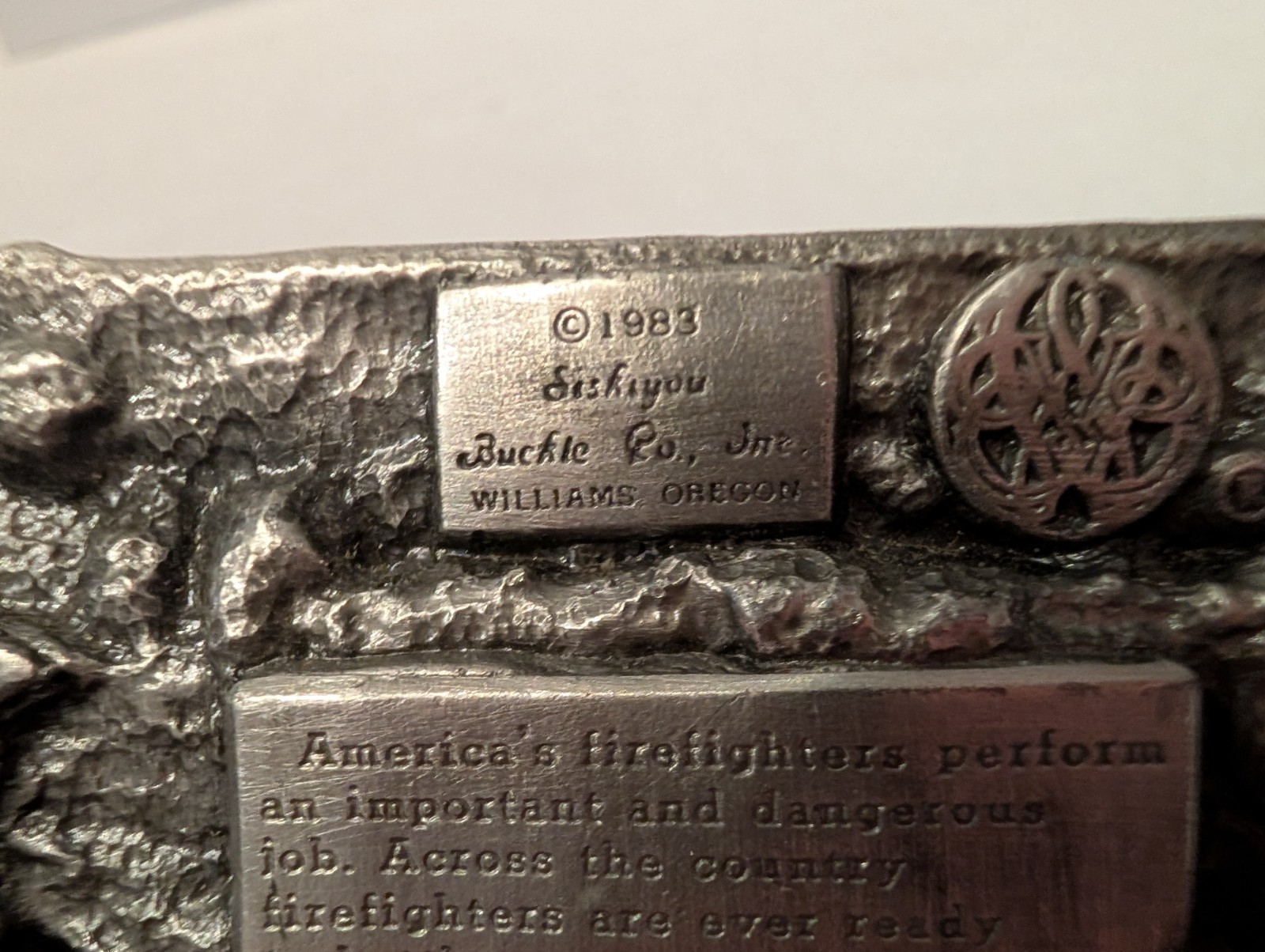 America&rsquo;s Firefighters, Ever Ready, Ever Willing Belt Buckle/Siskiyou Buckle Co.