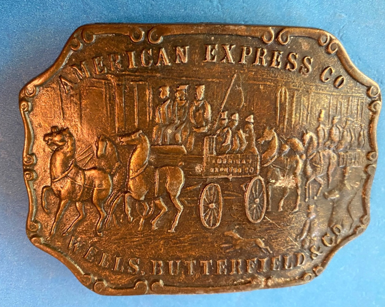 Vintage American Express Company Cowboy Horse Riding Style Belt Buckle