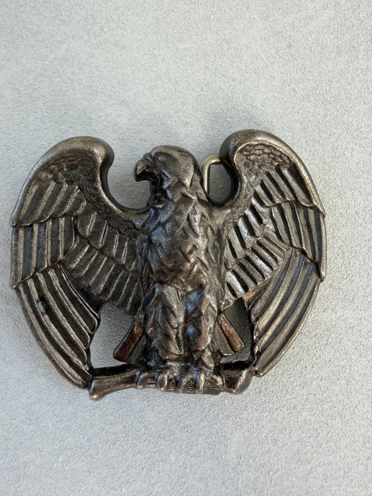 AVON Vintage 80s Pewter-Tone American Bald Eagle Belt Buckle Patriotic America