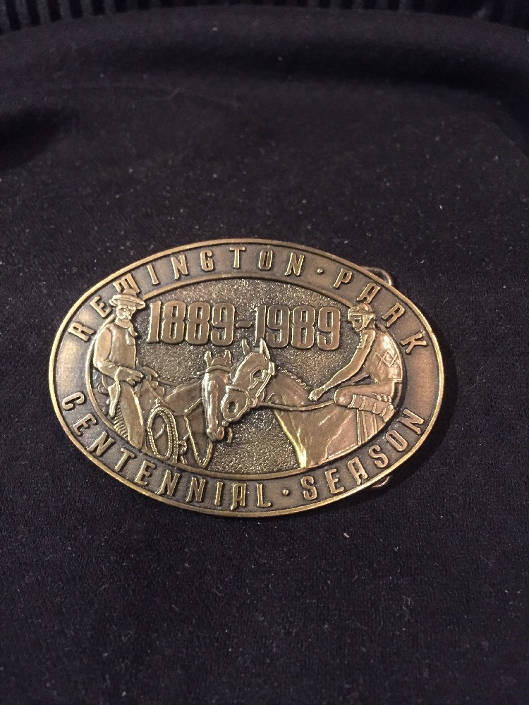 Cast Bronze Remington Park Centennial Belt Buckle 3.5&Prime;X2.5&Prime;