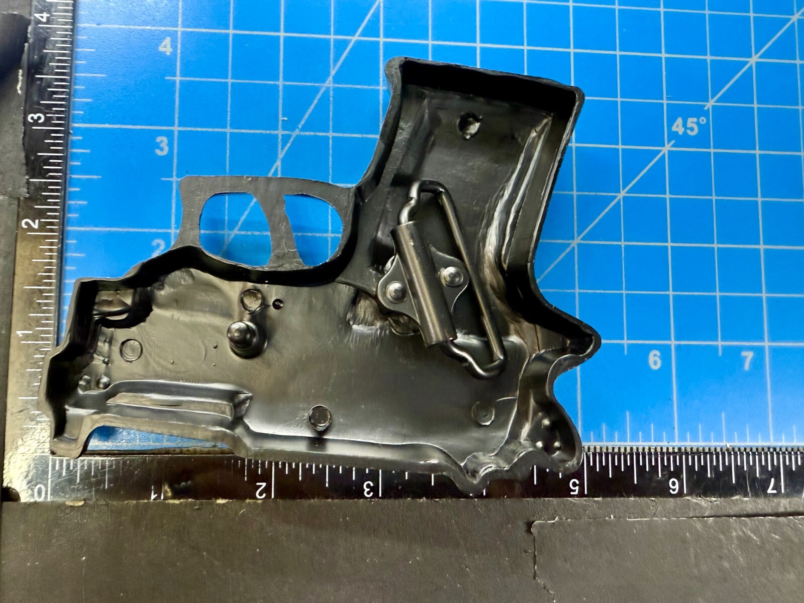 Gun Handgun Pistol Figural Cutout Novelty Mag Cosplay Black 5&Prime; Belt Buckle