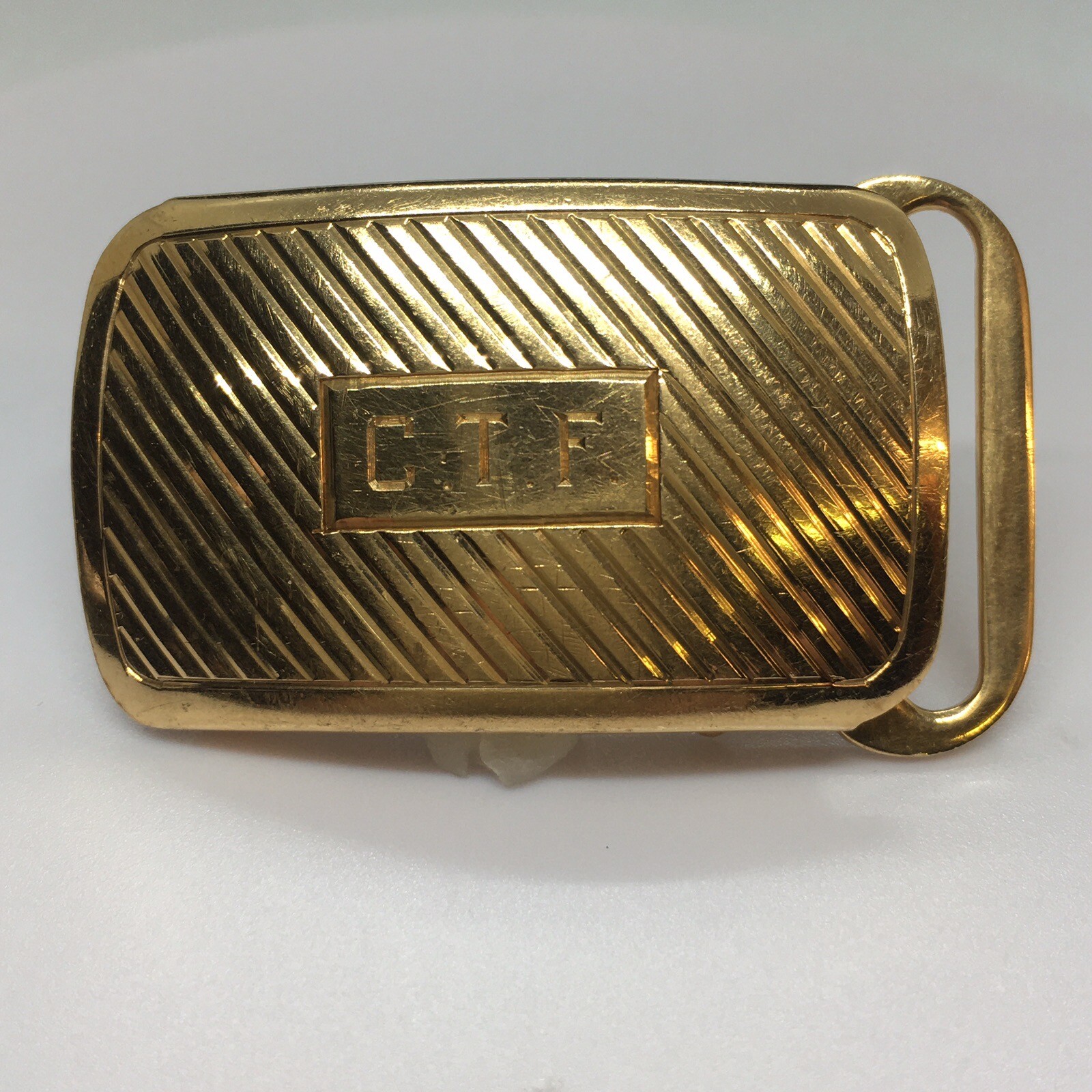 Larter & Sons 14k Yellow Solid Gold Belt Buckle Art Deco 1920s American 16.1 gr