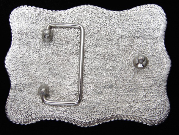 QE15111 REALLY COOL **BLUE CRYSTALS** FASHION SILVERTONE BELT BUCKLE