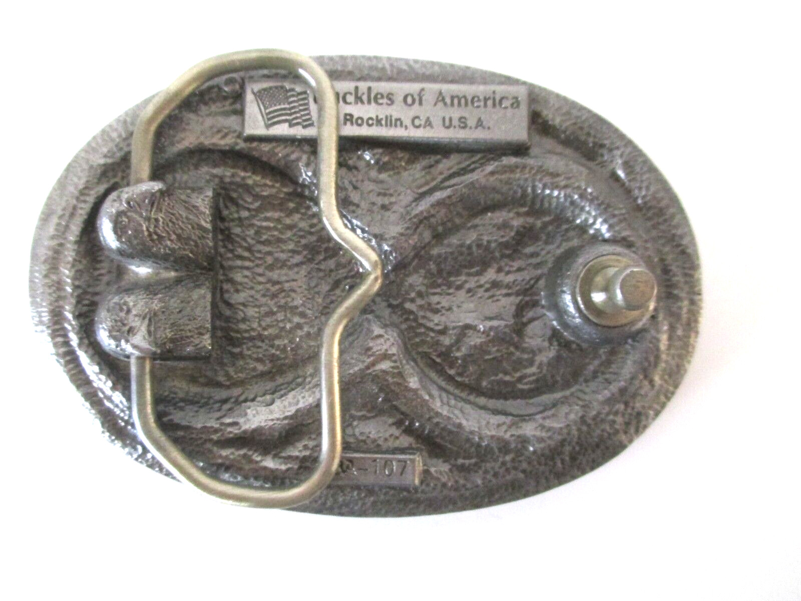 Buckles of America 3&Prime; INDIAN NICKEL BUFFALO COIN BELT BUCKLE BA-107 PEWTER AZ24