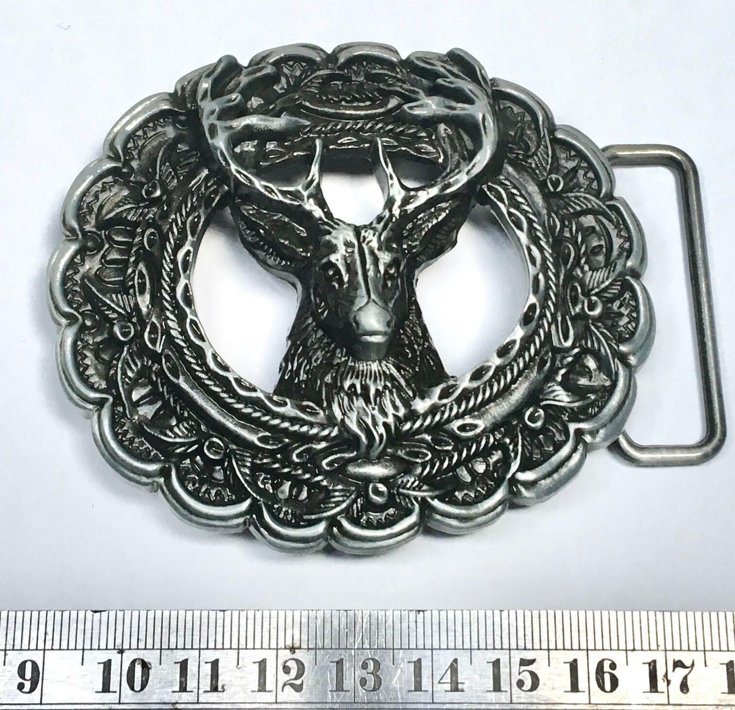 Deer Elk Hunting Buckfast Belt Buckle Biker Metal Rodeo Western Antler
