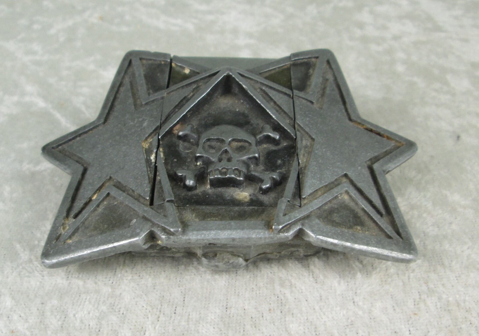 Skull Stars Belt Buckle Lighter Holder Bottle Opener Heavymetalbuckles