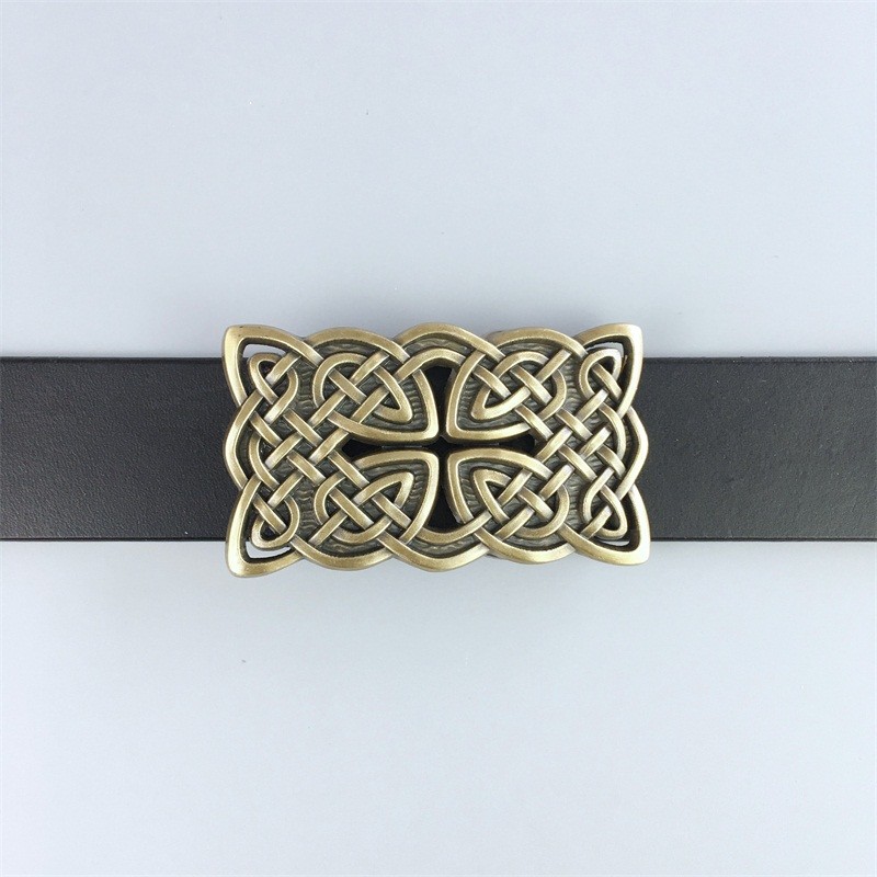 Antique Bronze Plated Celtic Cross Knot Belt Buckle Boucle de Ceinture