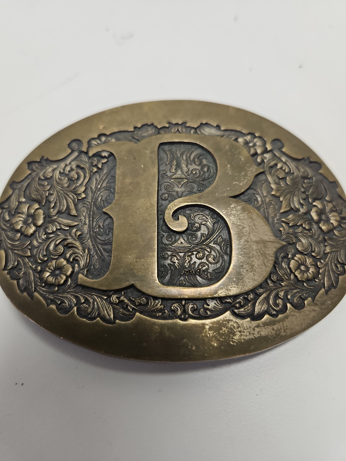 Initial Letter « B » Cowboy Rodeo Western Metal Belt Buckle