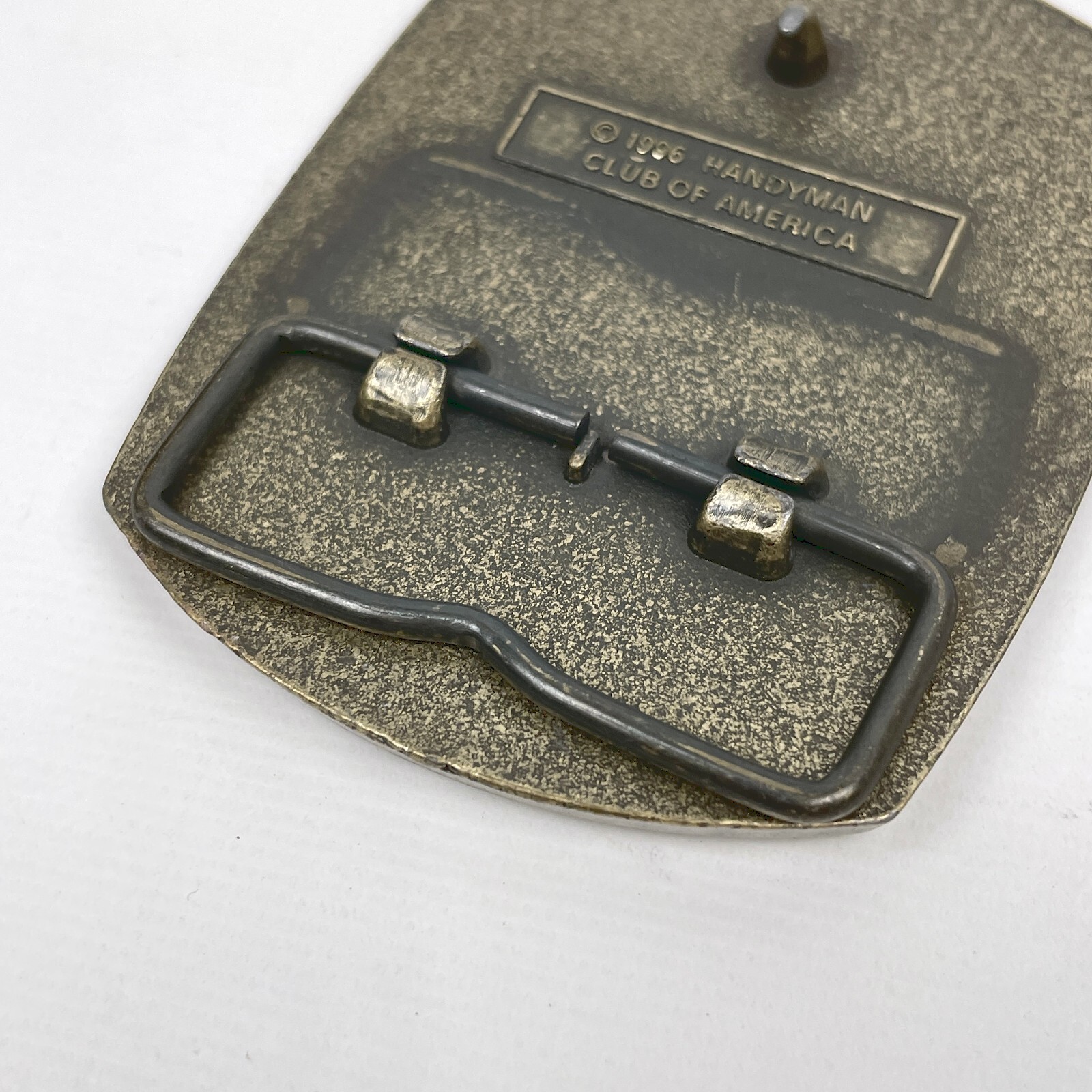 VTG 1996 Handyman Club Of America Life Member Solid Brass Belt Buckle Hammer