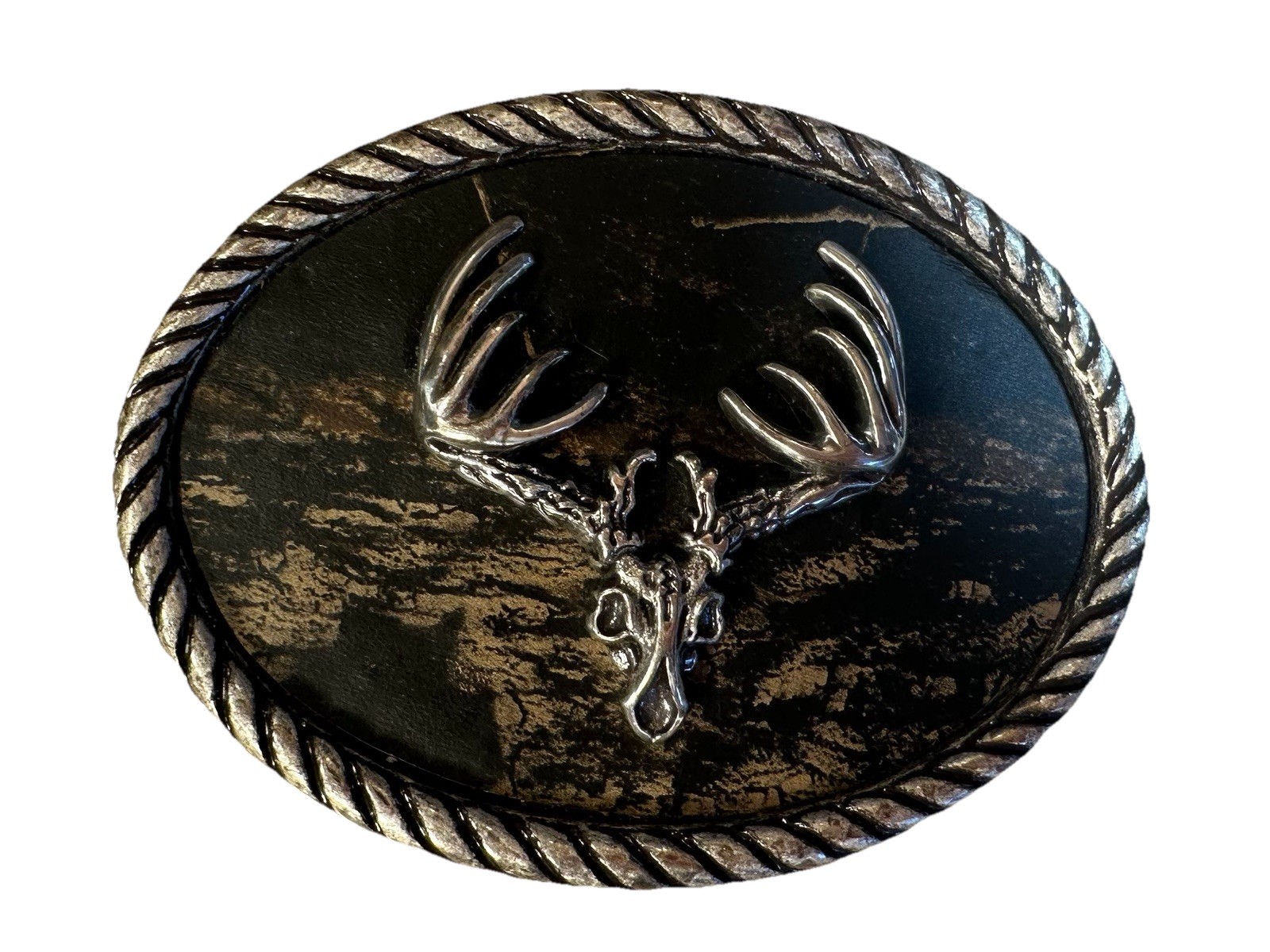 Nocona Mossy Oak/Deer Skull Belt Buckle Fits Belt Size 1.5&Prime; Sz 3.6&Prime;in X 2.5&Prime;in