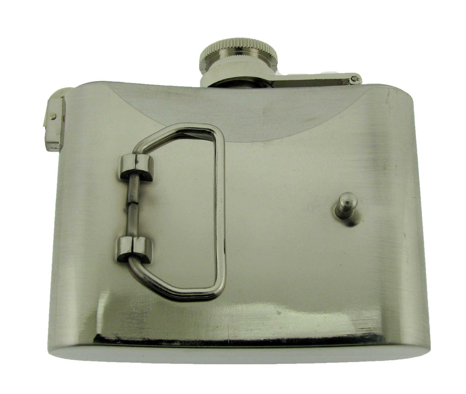 Flask Belt Buckle Gothic Tribal Chrome Western Silver Halloween Tattoo Topac Gun