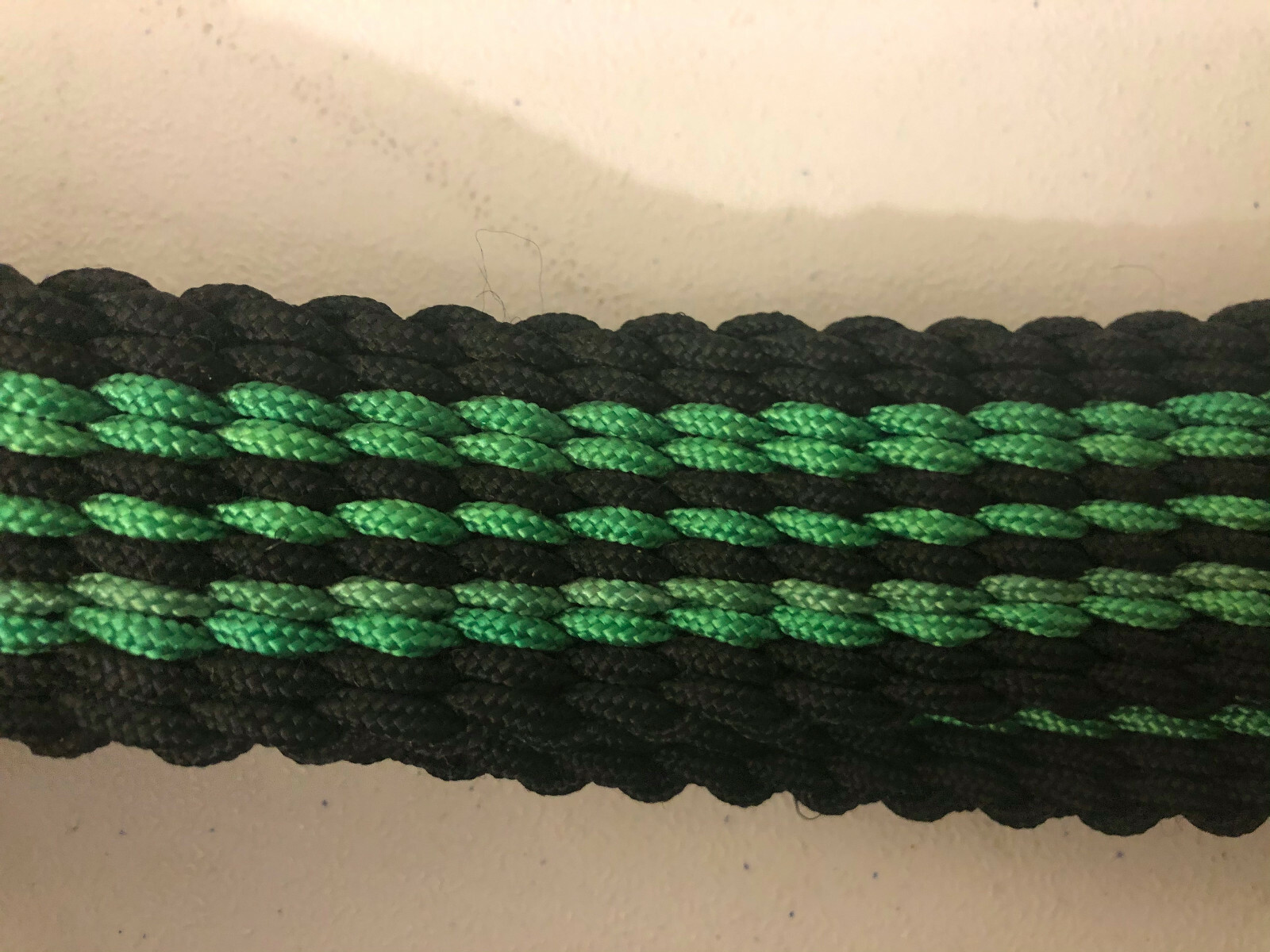 New Handmade Nylon braided Men Women Belt Green Black 48in No Buckle