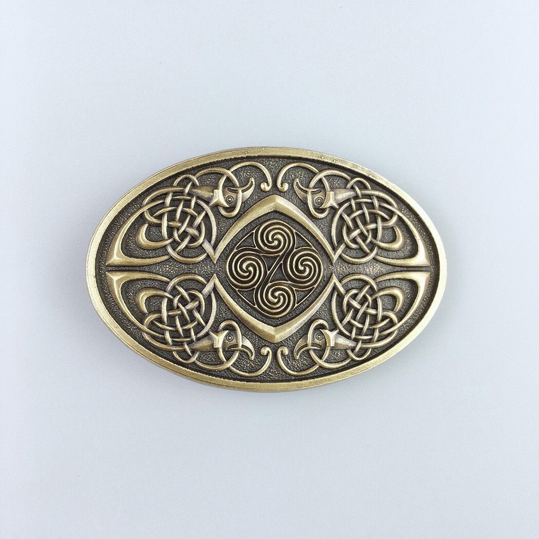 Vintage Bronze Plated Celtic Legend Phoenix Oval Belt Buckle Boucle de ceinture
