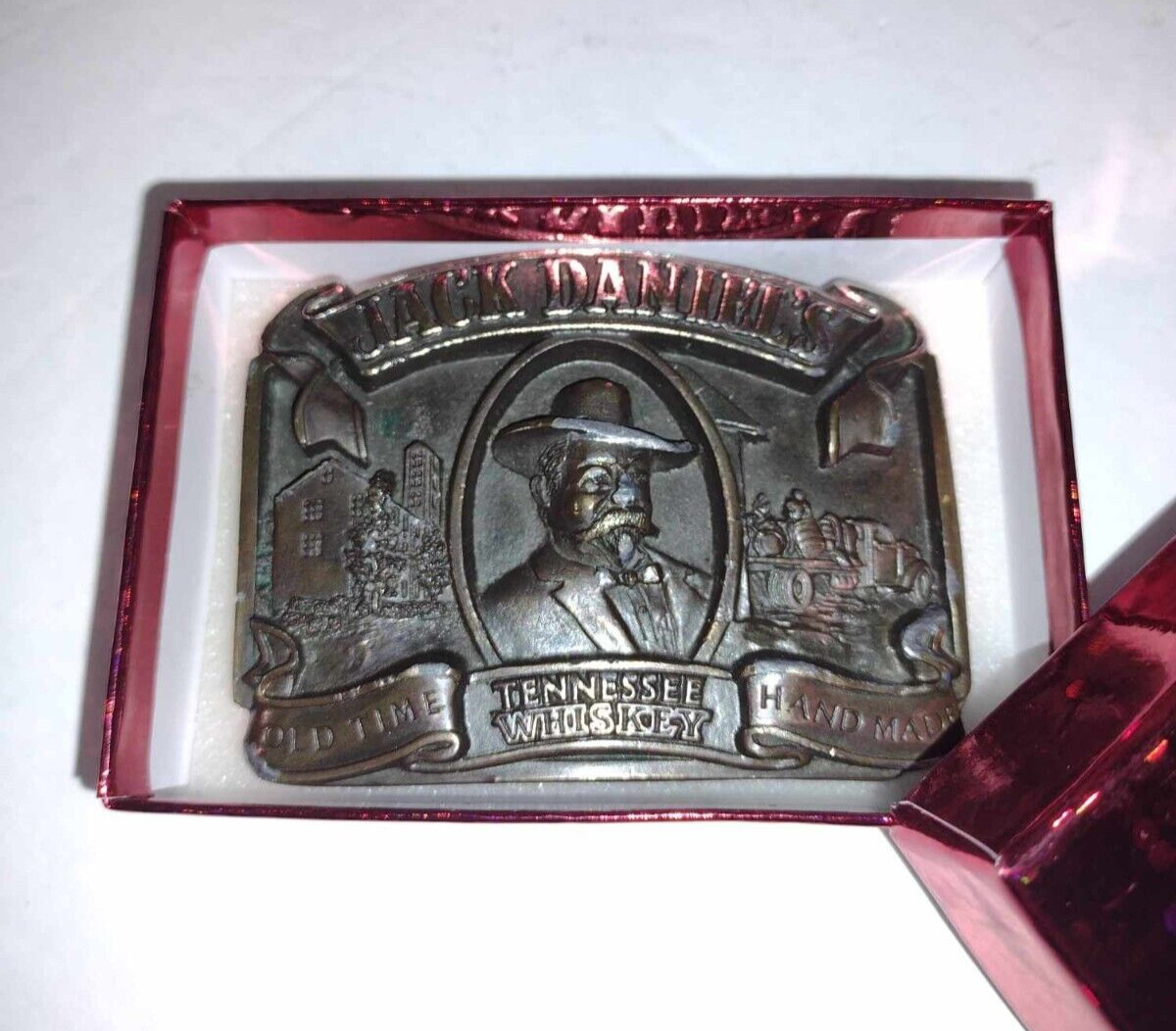 Jack Daniels Tennessee Whiskey Old Time Hand Made C-190 Belt Buckle 1989