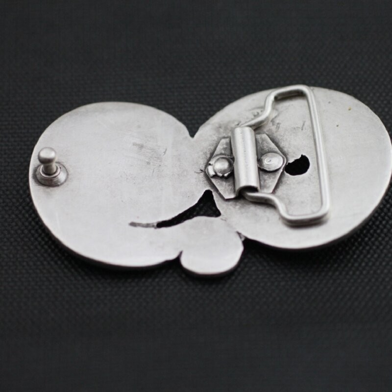 Spiral Belt Buckle in Antique Silver, Artisan Interchangeable Buckle