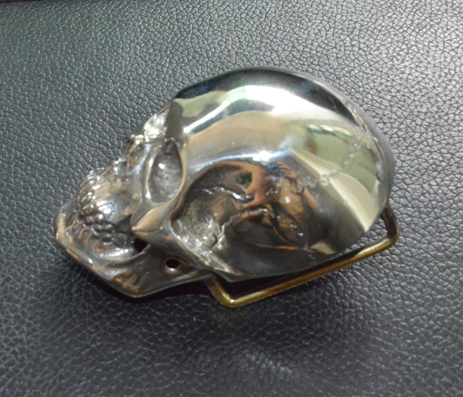 White Copper 3D Human Skull Belt Buckle,Polished Silver Skull Men&rsquo;s Buckle gift