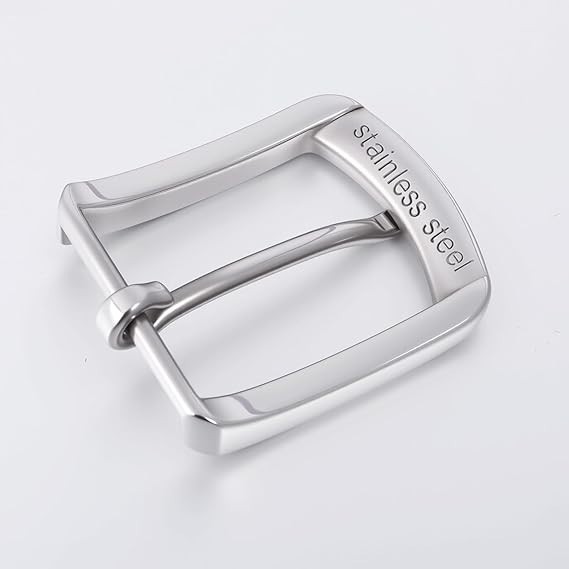 Silver Belt Buckle, 1.5 Inch Belt Buckles for Men, Stainless Steel Single Prong