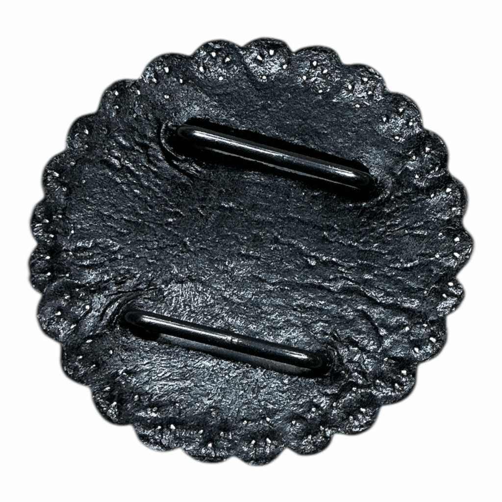 Horseshoe Star Silver Black Belt Buckle: Rustic Gray Oval Rope Buckle
