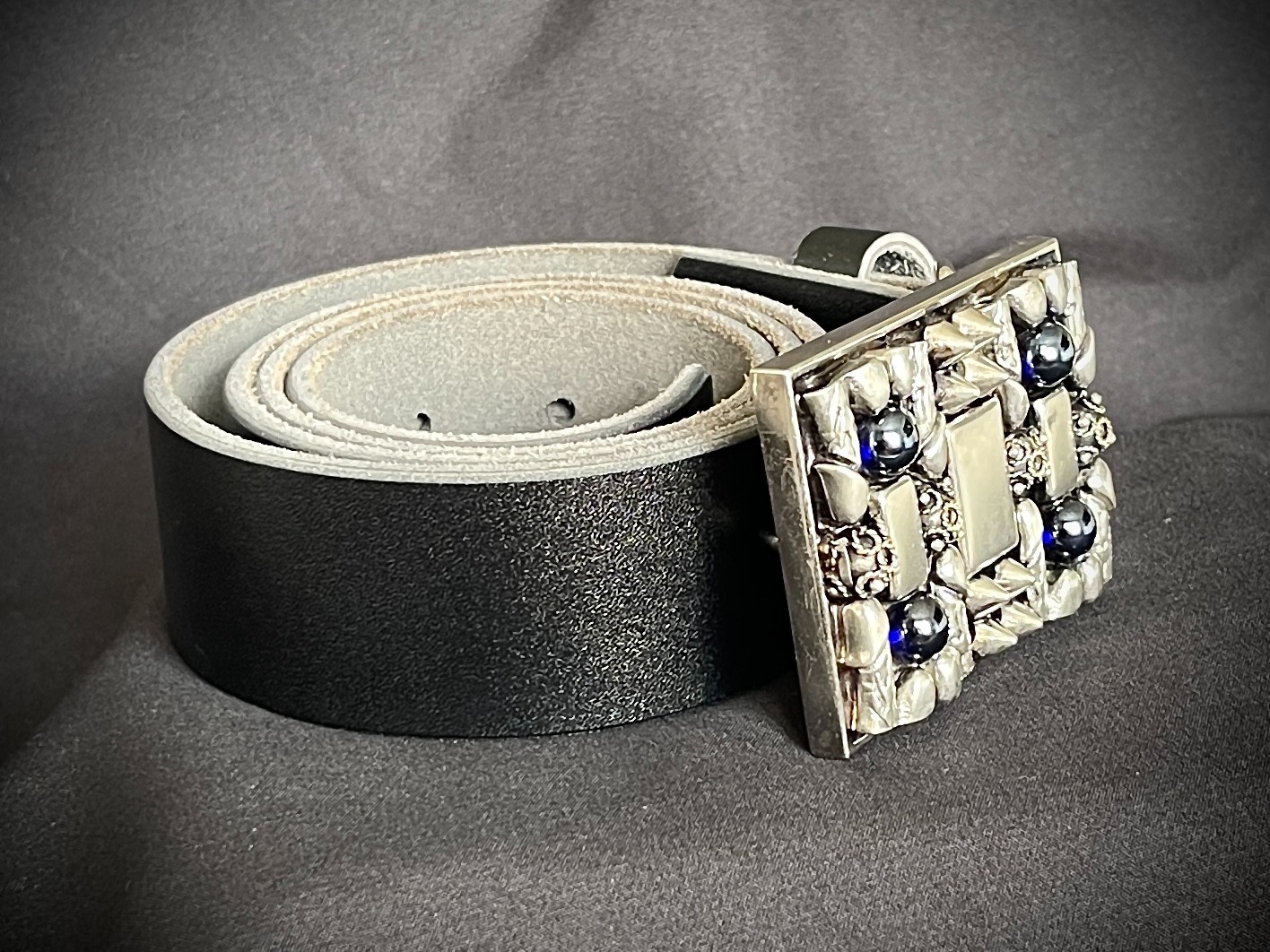 Blue Cabochon Industrial Handmade Belt Buckle Archive 2007-2009 Darren McNeese