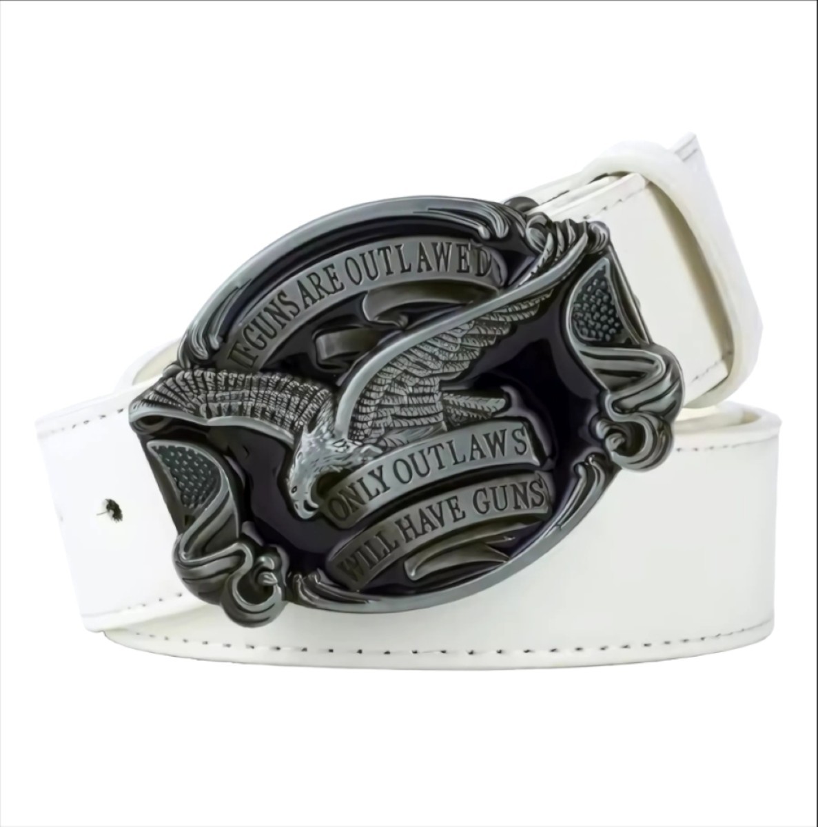 Second Amendment Buckle and Belt Set, Classic American Biker Accessory