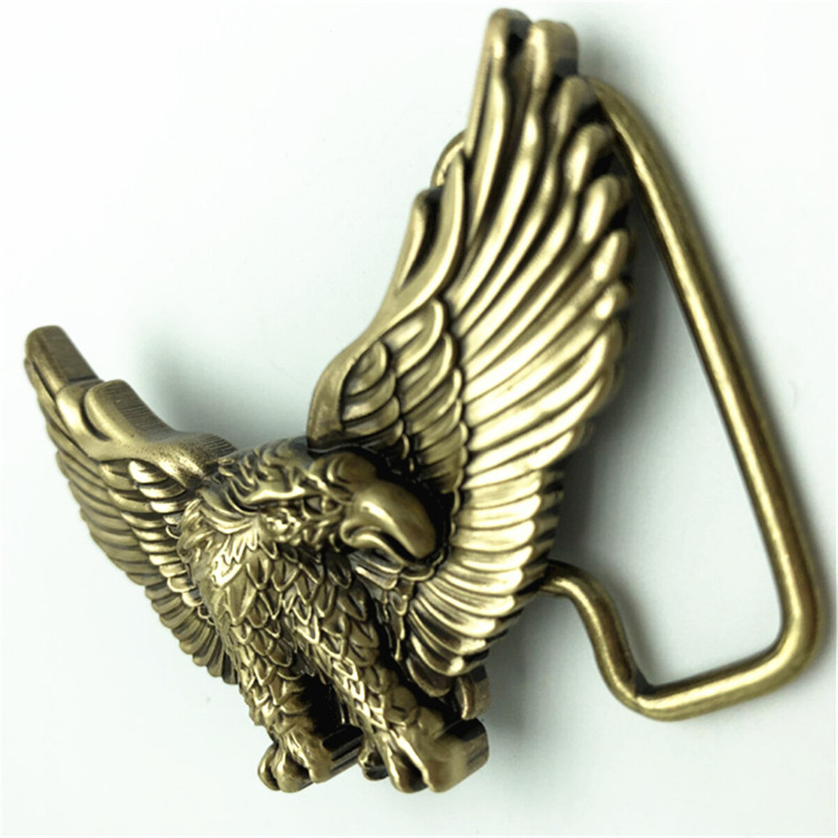 Flying Eagle Solid Brass Mens Belt Buckle Western Cowboy Vintage Antique