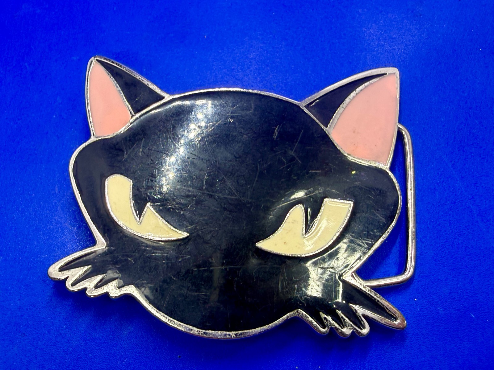 Black Kitty Cat Cartoon Anime Novelty Gift Enamel Belt Buckle