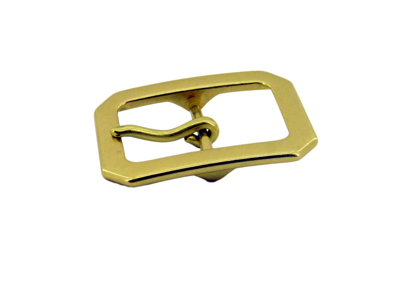 Solid Brass Double Prong Belt Buckle Heavy Duty Leather Belt 40mm Gold