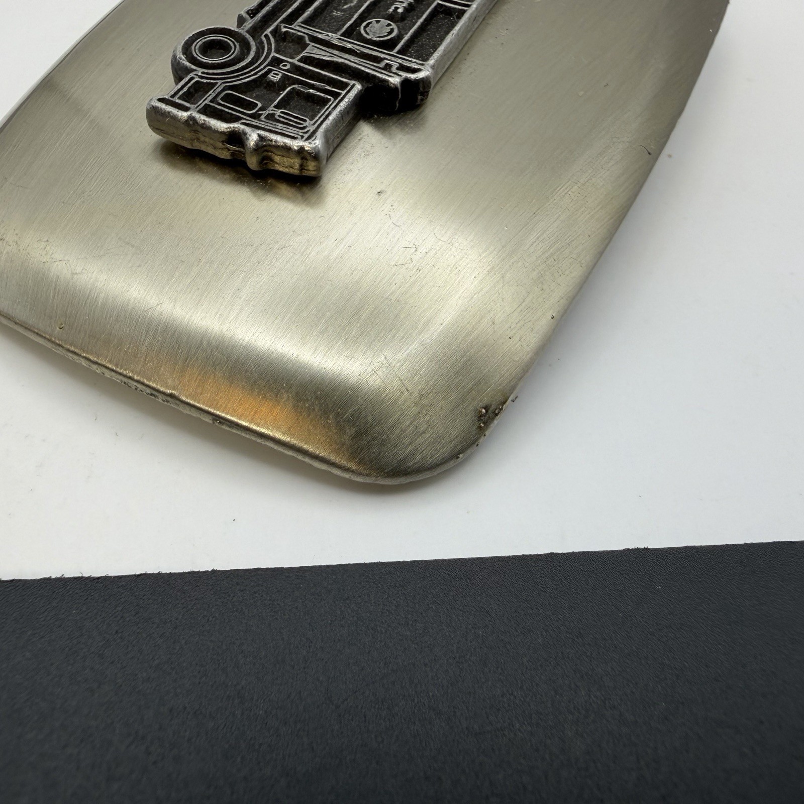 Vtg Waste Management Truck Belt Buckle Silver Tone Vintage Made in USA 3.25&Prime;x2&Prime;