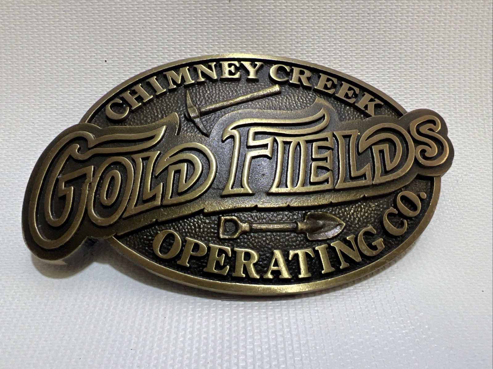 Chimney Creek Operating Co. Gold Fields Belt Buckle Solid Bronze Limited Edition