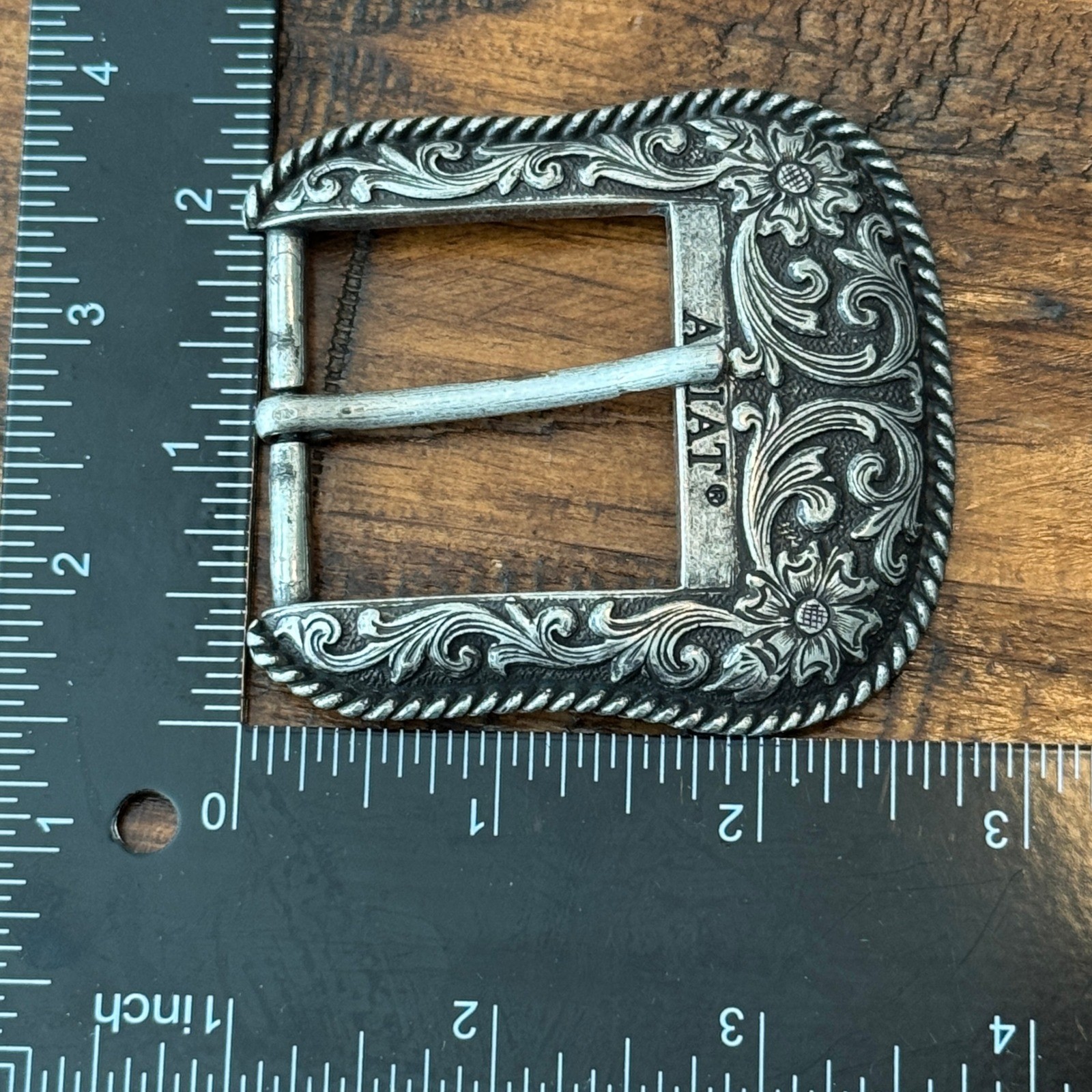 Ariat Western Floral Scroll Silver Tone 2007 Limited Edition Belt Buckle