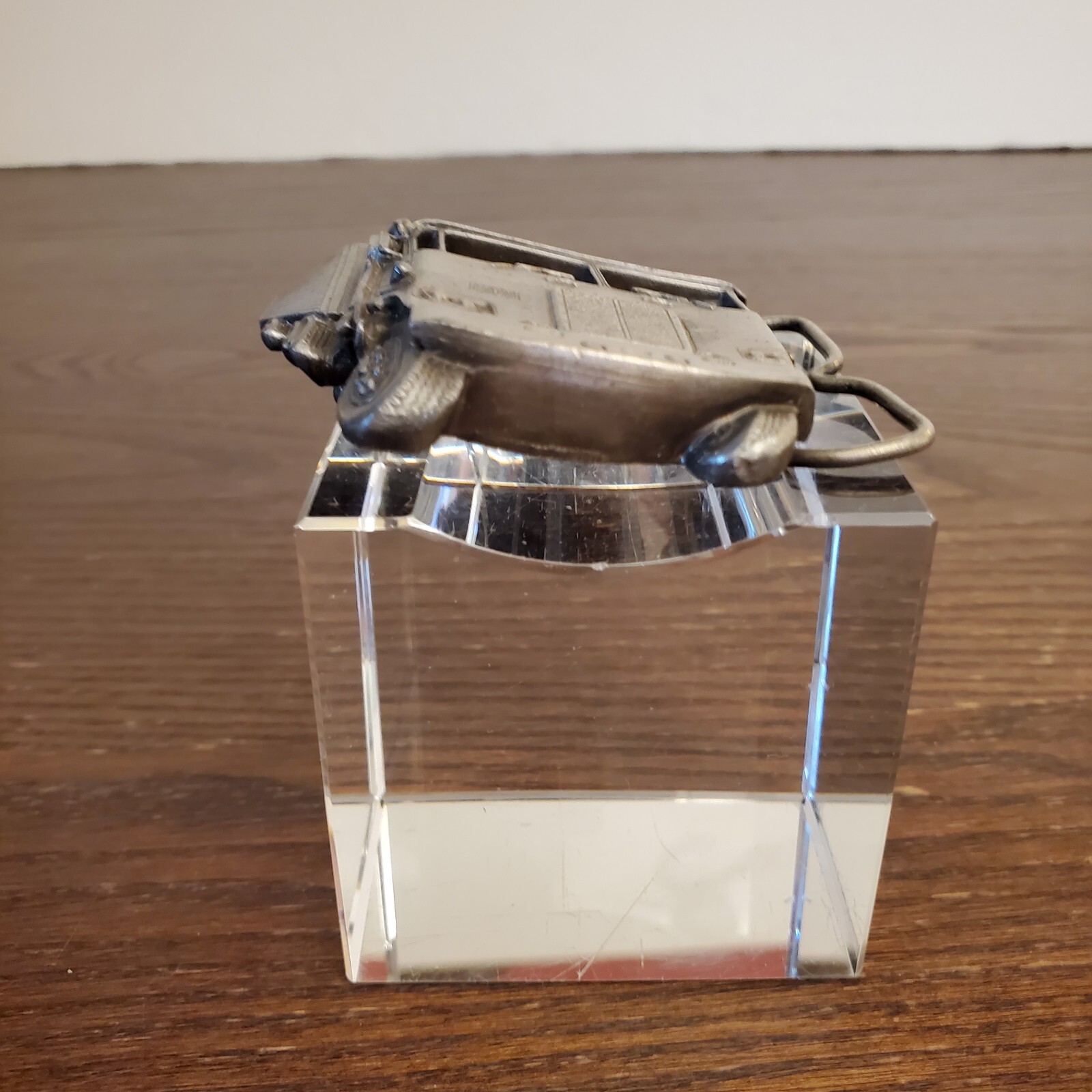 VINTAGE SEMI TRUCK DESIGN SILVER TONE BELT BUCKLE – DATED 1978 HEAVY B-38 USA