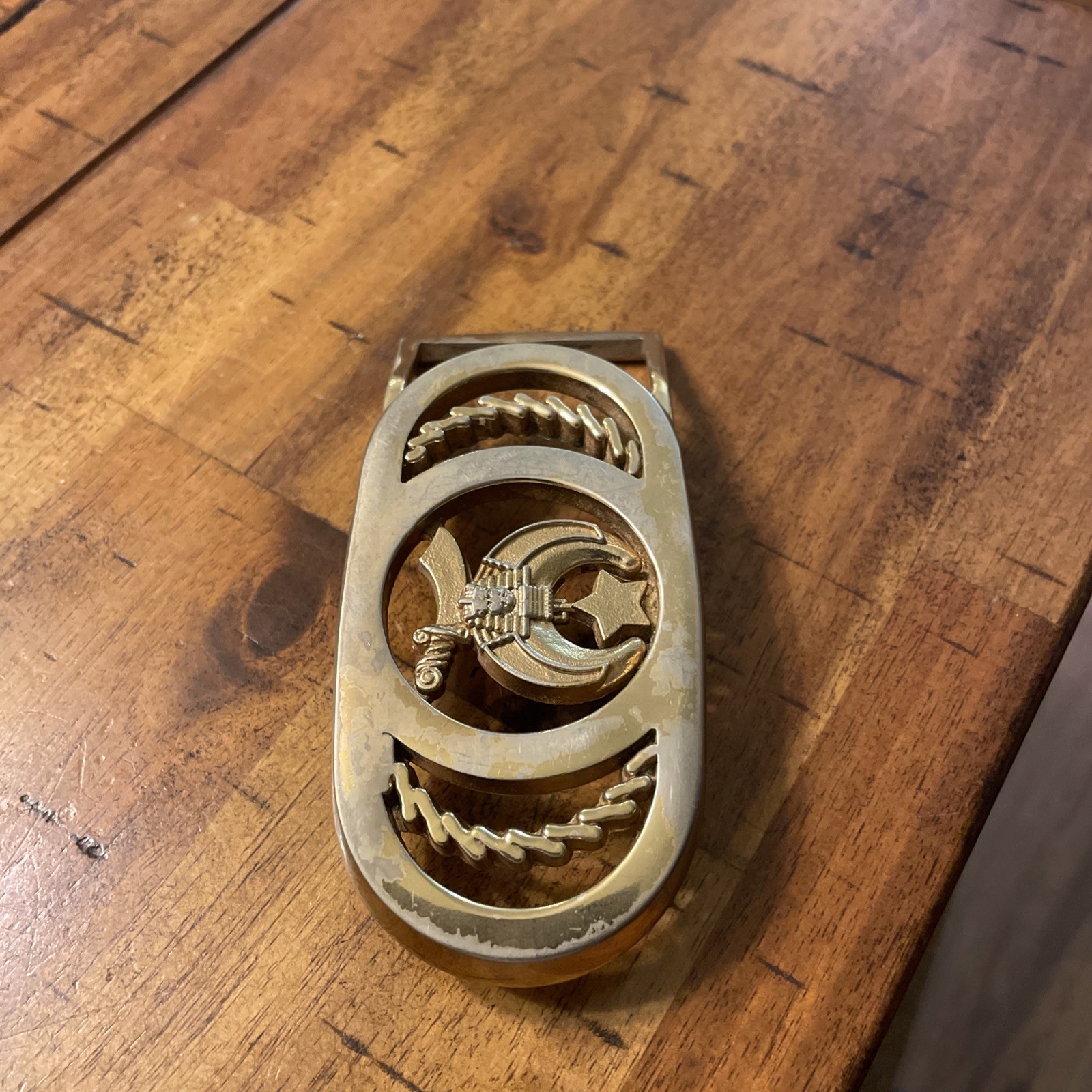 Vintage Shriners Masonic Belt Buckle Burrell Buckle Company