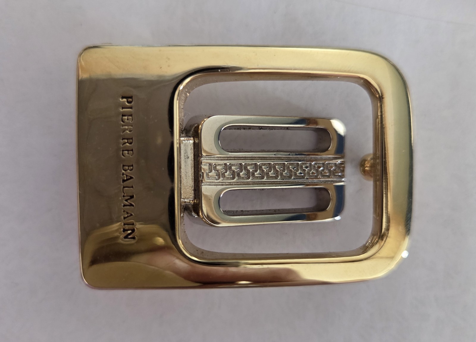 Pierre Balmain Gold Metal Men&rsquo;s Automatic Latch Geometric Belt Buckle