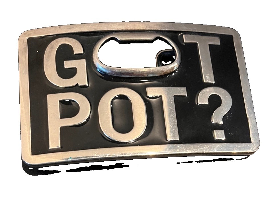 Black Metal Belt Buckle Logo 4”x 2 .5