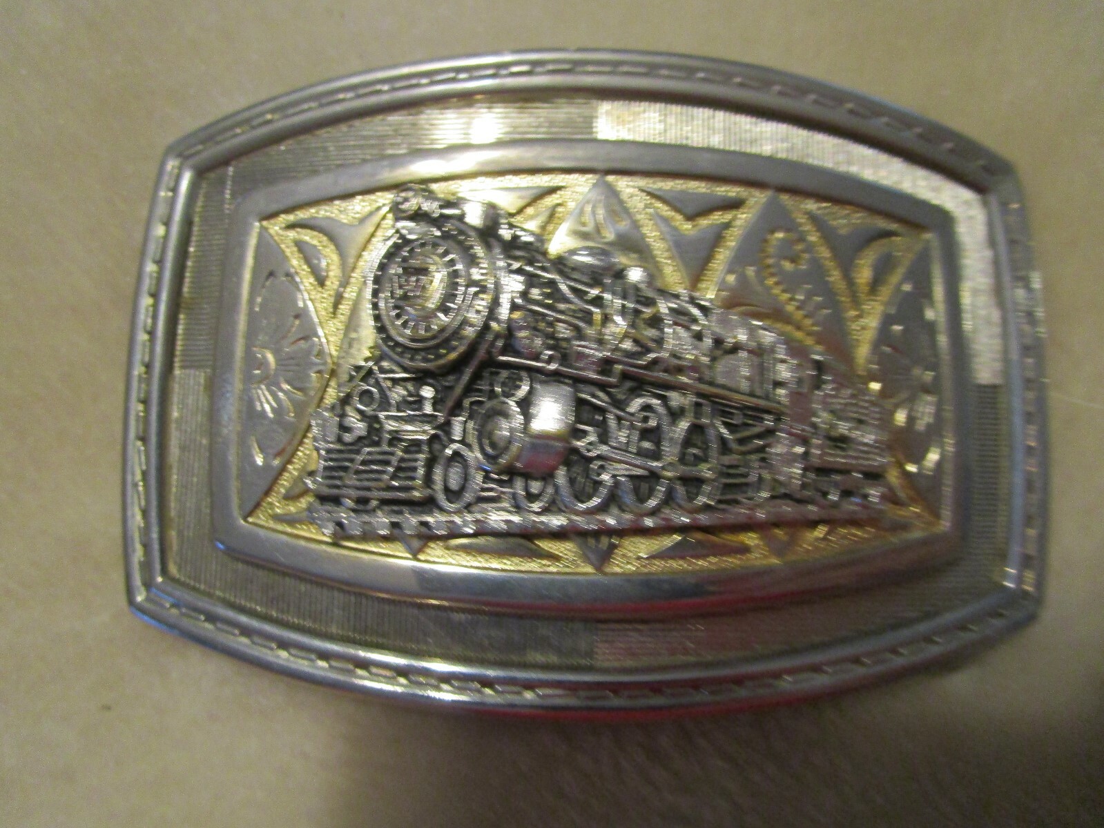 Railroad Locomotive Design Belt Buckle