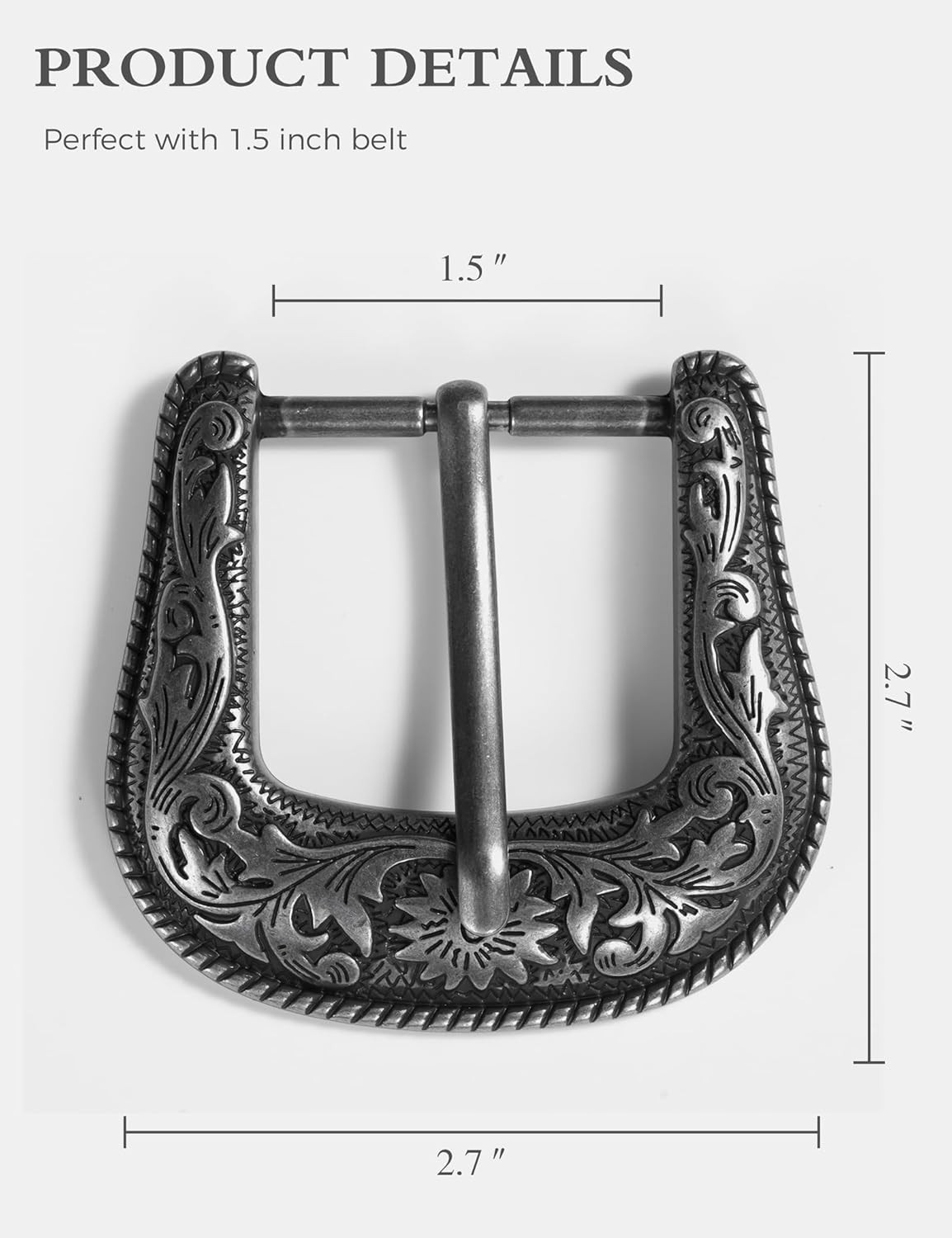 Western Belt Buckle for Men & Women – 1.5&Prime; Replacement Cowboy Buckle for Leather