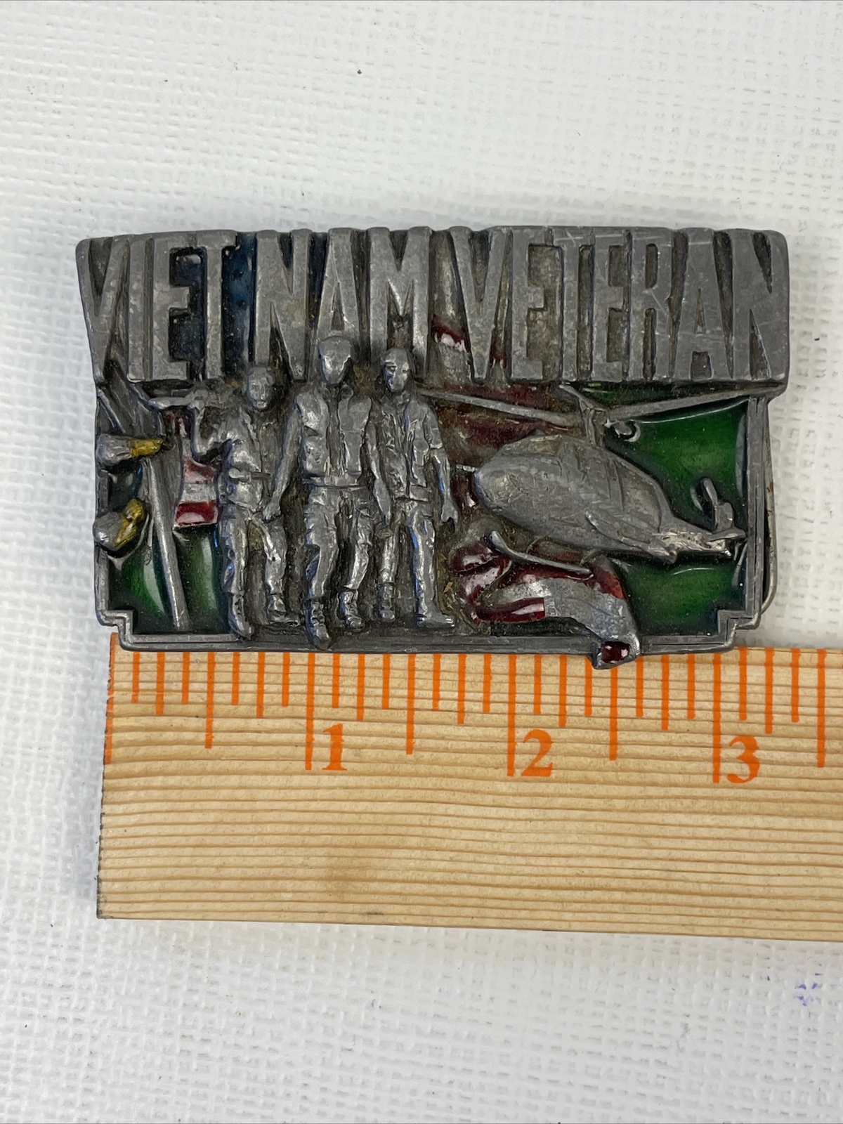 Vietnam Veteran Belt Buckle Enamel 1983 Bergamot Made In USA Preowned