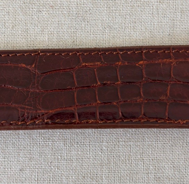 Vintage Pat Areias Sterling Silver Buckle and American Alligator Belt Size 29