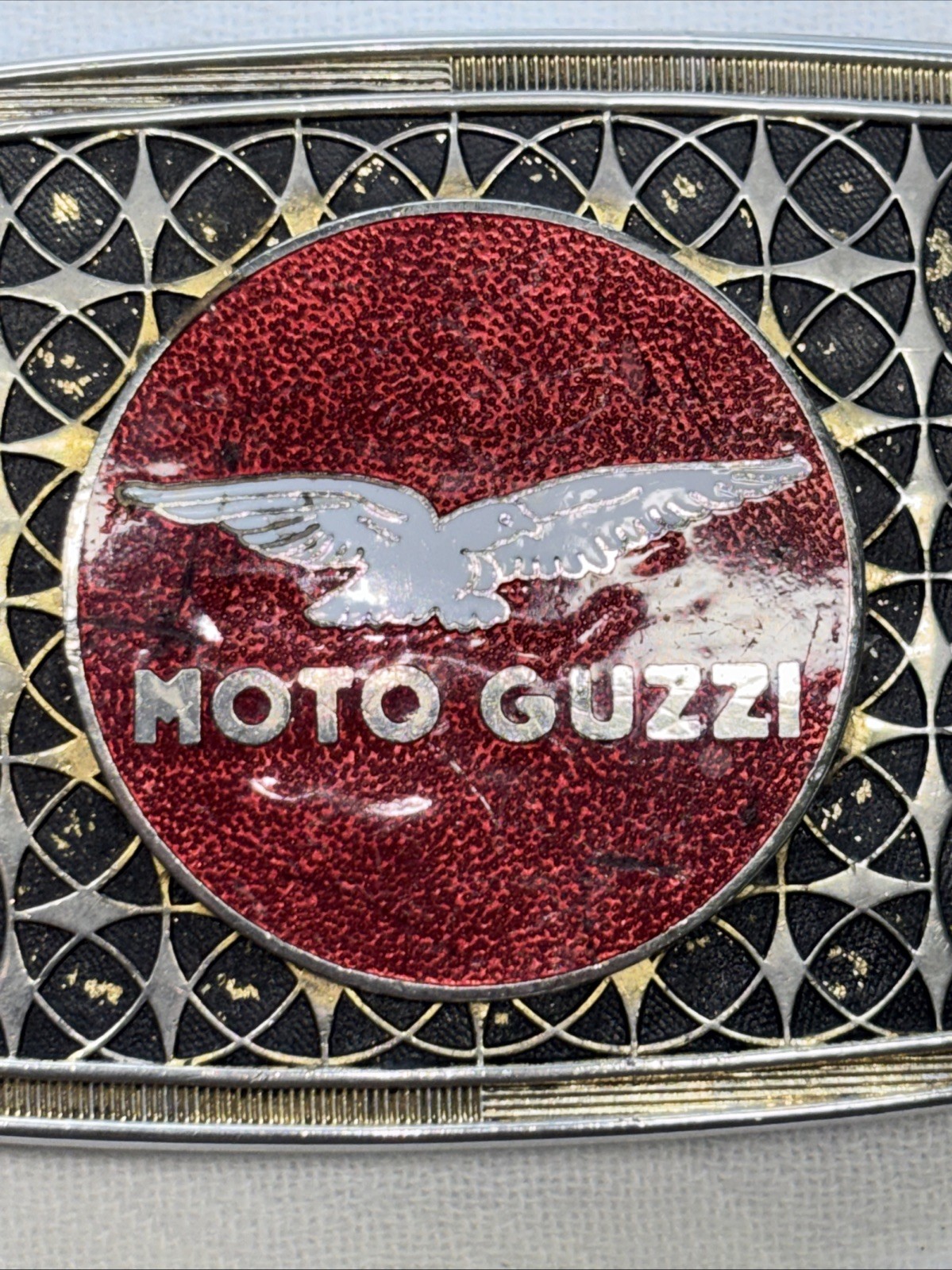 MOTO GUZZI MOTORCYCLE BELT BUCKLE-Vintage