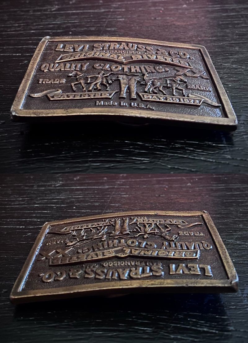 Levi&rsquo;s Belt Buckle LEVI STRAUSS & Co70s 1976 Vintage JAPAN JP