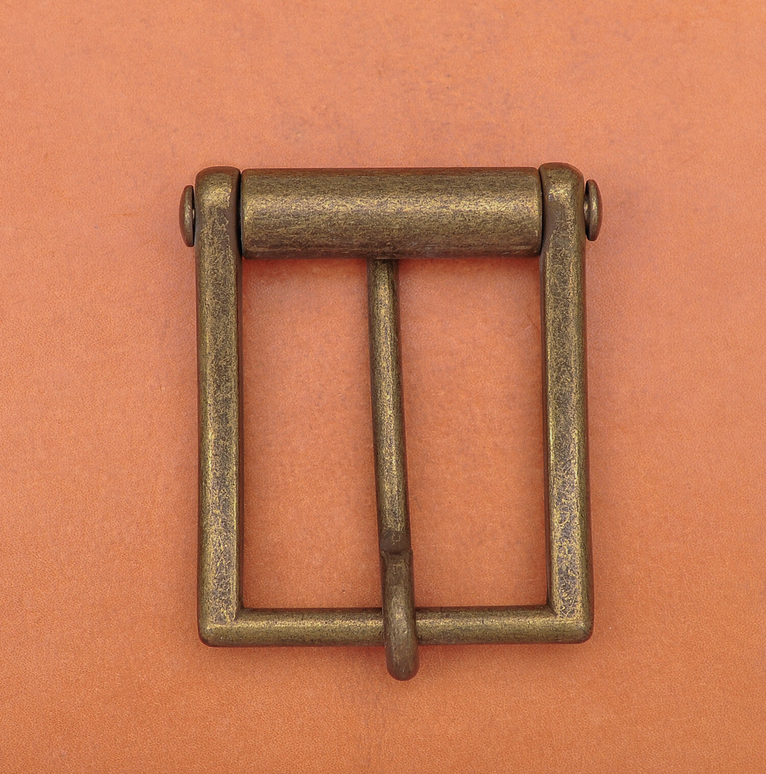 Novelty Mens Retro Brass Single Prong Pin Metal Roller Belt Buckle 1-1/2&Prime;