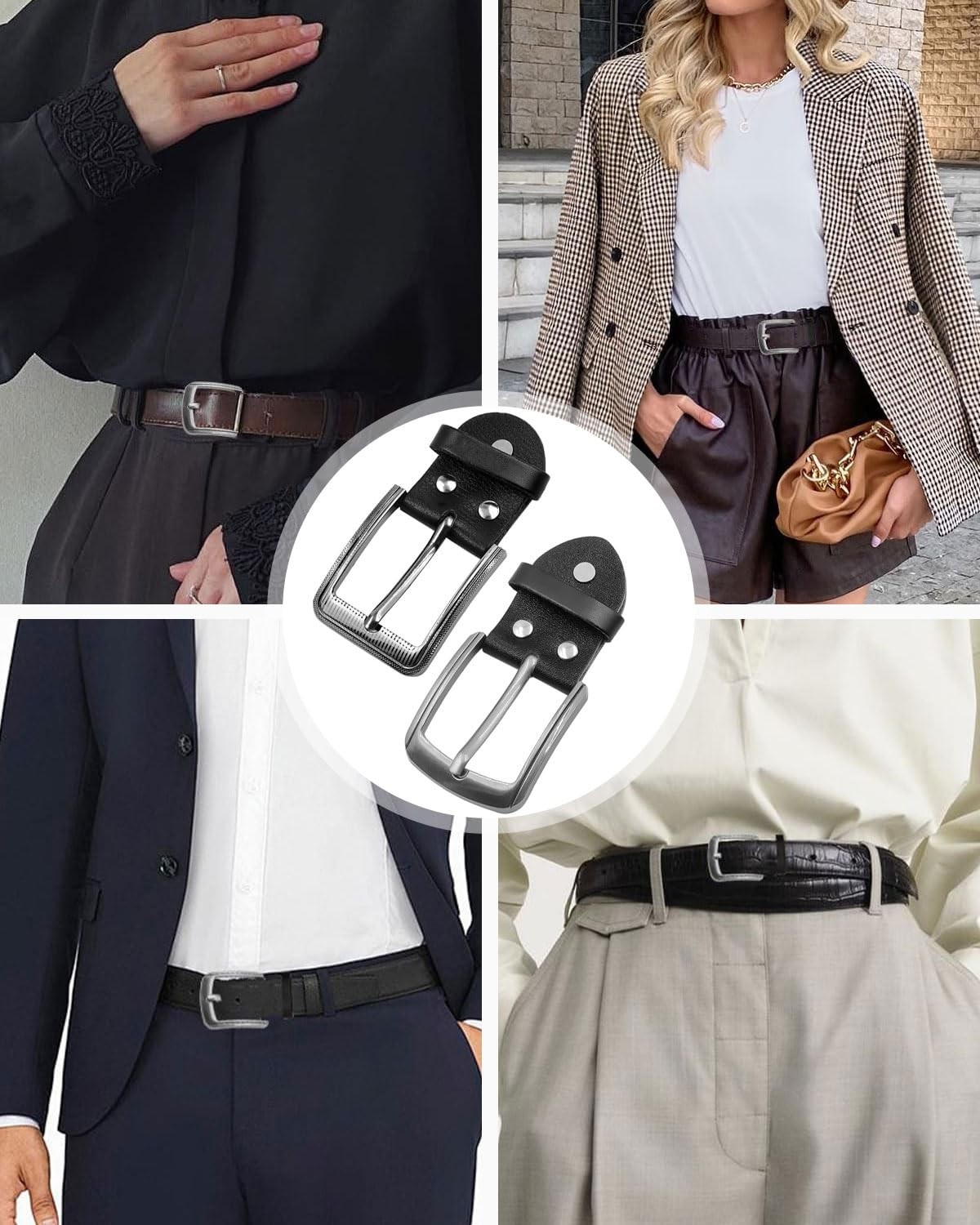 2 Pack Single Belt Buckle for Replacement, for Men Classic Belt Buckle…