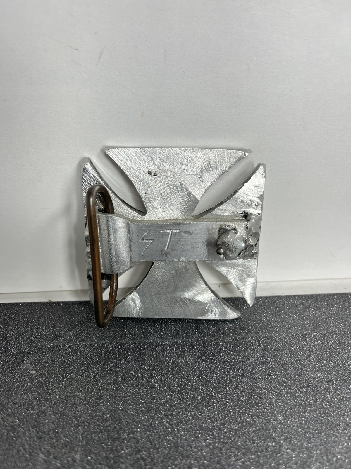 Iron Cross Aluminum Diamond Plate Belt Buckle