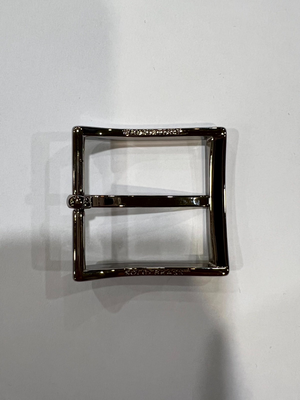 Solid Brass Polished Nickel Belt Buckle Made in Italy Fits 1.57&Prime; Belt Strap