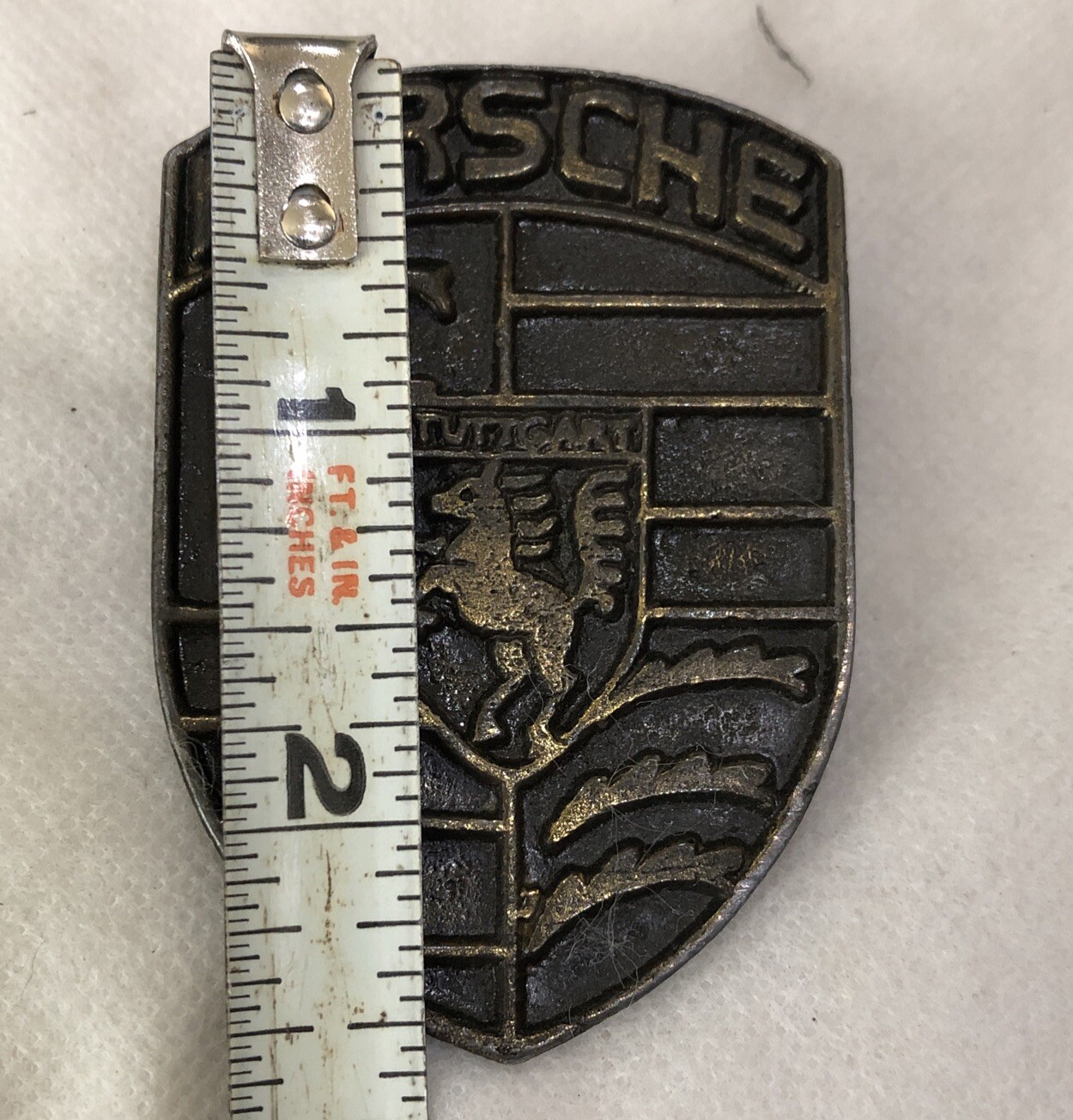 Vintage Belt Buckle Solid Brass Automotive Logo 2 5/8&Prime; L x 1 7/8 W Free Shipping