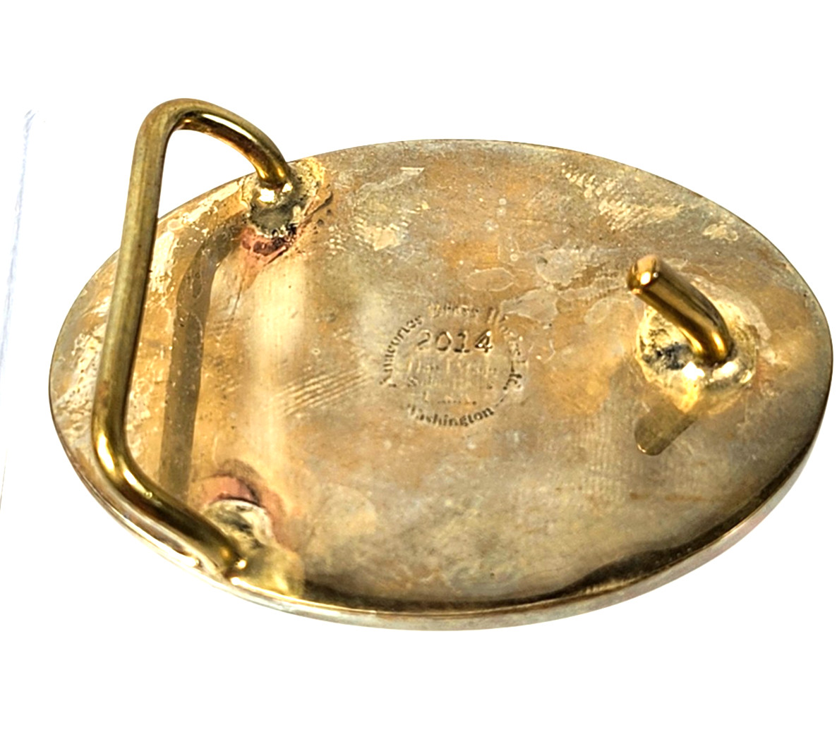 British Columbian Canadian Jade Brass Artisan Belt Buckle Crafted in USA 9004