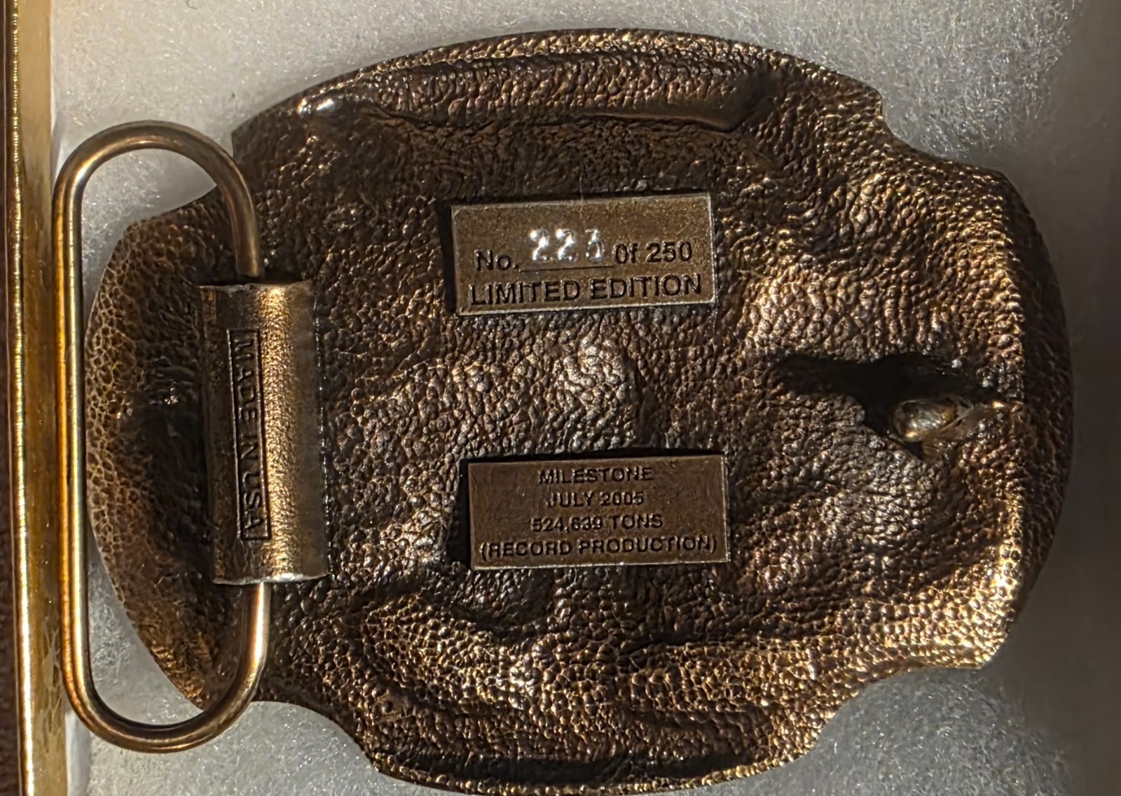 Vintage 2005 Metal Belt Buckle, Dugout Mine, Coal, Energy, Fuel, Fossil Energy