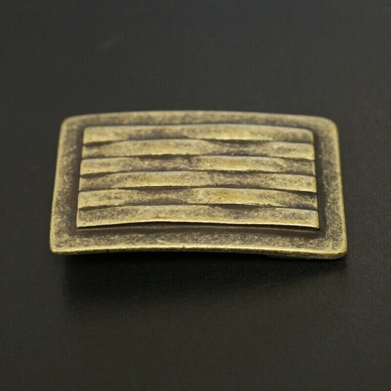 Braided Vines Belt Buckle Rectangular Metal Antique Brass Effect