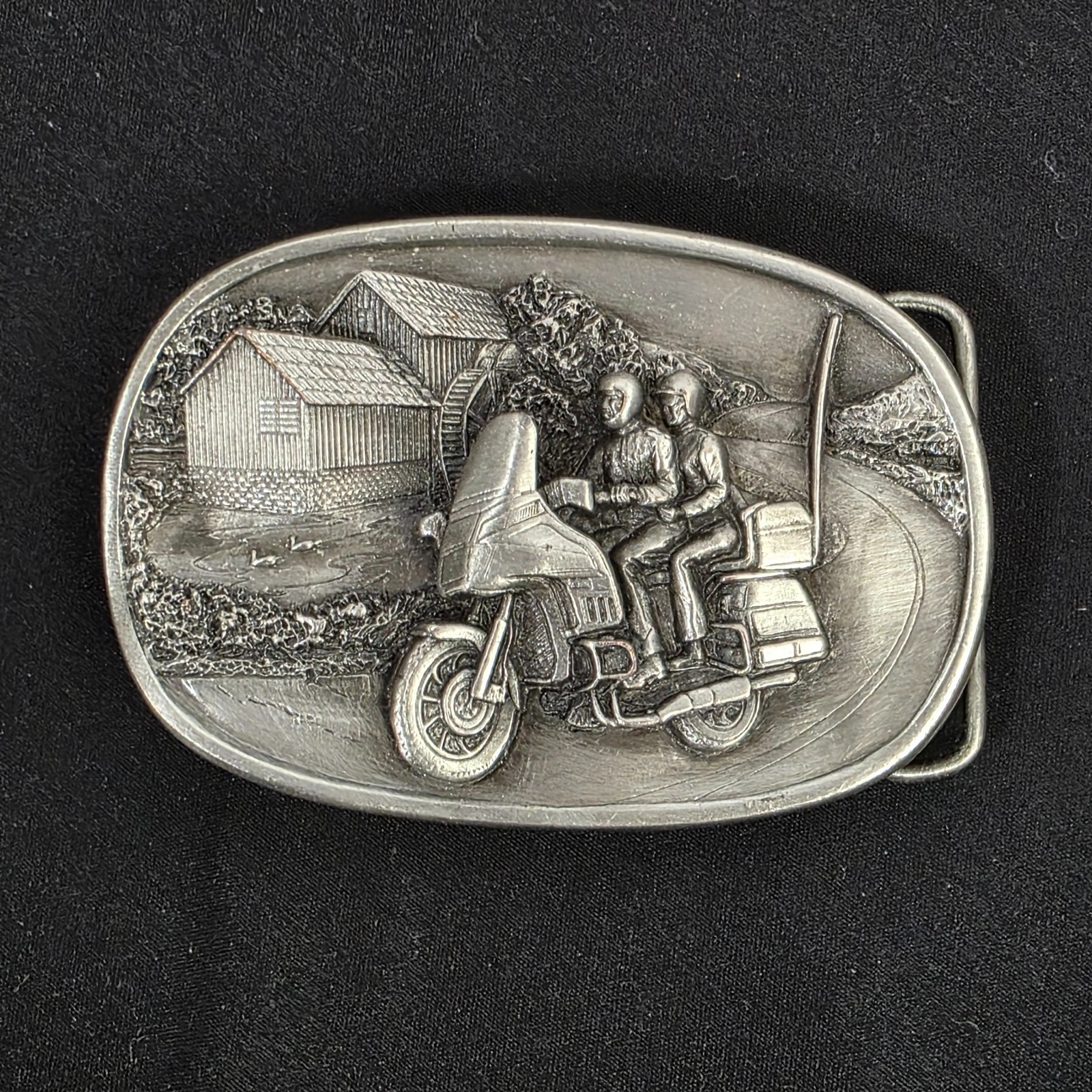 1984 Bergamot Brass Works Motorcycle Belt Buckle N149 Vintage Made in USA